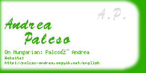 andrea palcso business card